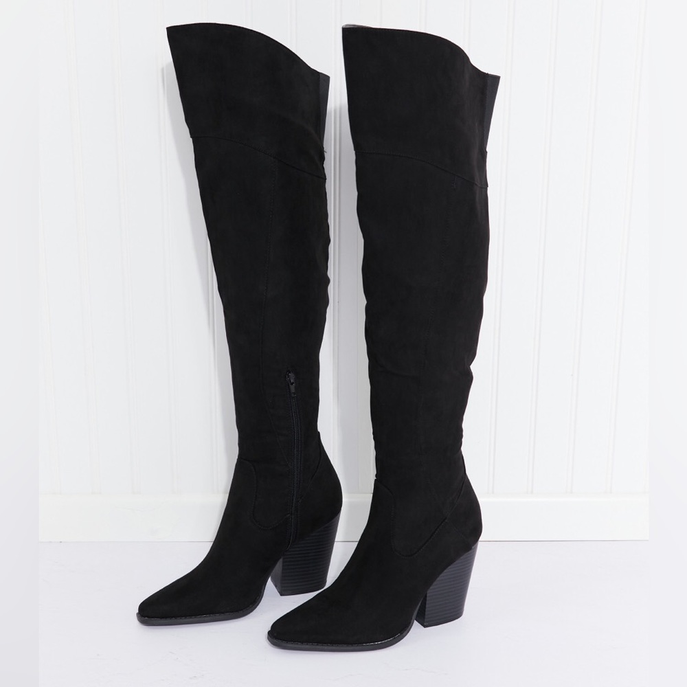 FINAL CALL 🚨🚨Qupid Skyline Suede Over-the-Knee Boots - Picture 5 of 7